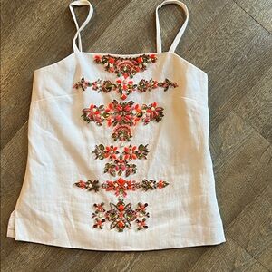 J. Crew Collection White Top with Colorful Crystals Embellishment, see more